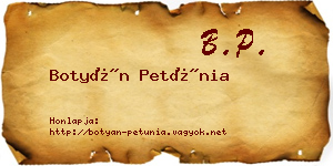 Botyán Petúnia névjegykártya
